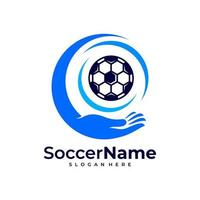 plantilla de logotipo de fútbol cuidado, vector de diseño de logotipo de fútbol