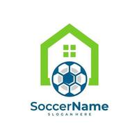 plantilla de logotipo de fútbol de la casa, vector de diseño de logotipo de fútbol