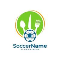 plantilla de logotipo de fútbol de comida, vector de diseño de logotipo de fútbol