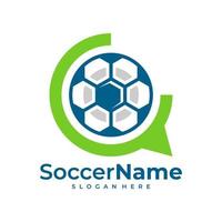 Chat Soccer logo template, Football logo design vector