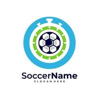 Time Soccer logo template, Football logo design vector