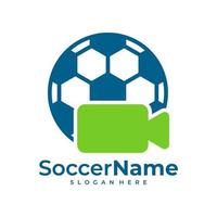 Camera Soccer logo template, Football logo design vector