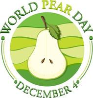 World Pear Day Poster Design vector