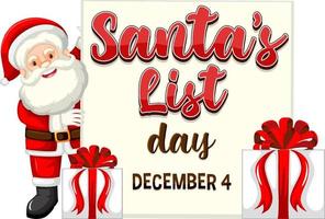 Happy Santa List Banner Design vector