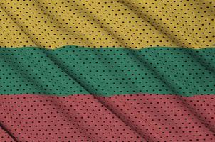Lithuania flag printed on a polyester nylon sportswear mesh fabr photo