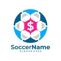 Money Soccer logo template, Football logo design vector