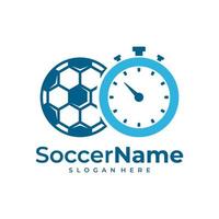 Time Soccer logo template, Football logo design vector
