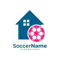 plantilla de logotipo de fútbol de la casa, vector de diseño de logotipo de fútbol