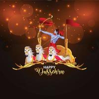 Lord rama killed ravana for happy dussehra festival vector