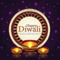 Happy diwali celebration greeting card vector
