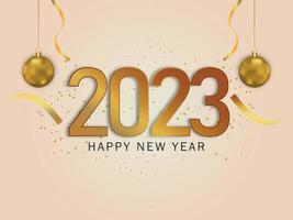 banner de celebración de feliz año nuevo 2023 vector