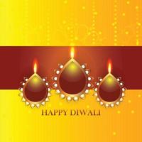 Happy diwali festival of light celebration greeting card vector