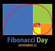 Fibonacci day poster design vector