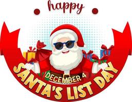 Happy Santa List Banner Design vector