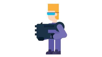 Soldier man. flat design game character. vector