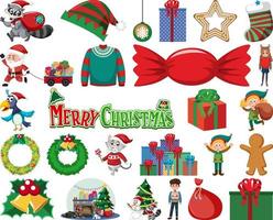 Christmas characters and elements set vector