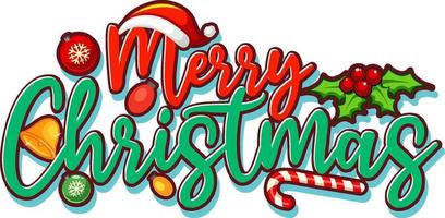 Merry Christmas text for banner or poster design vector