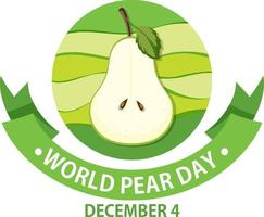 World pear day postr template vector