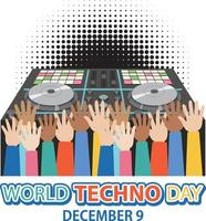 World techno day text banner design vector