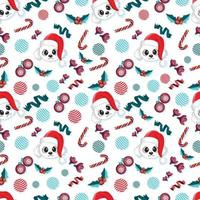 Christmas pattern with dog vector