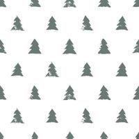 Winter forest scandinavian hand drawn seamless pattern. Christmas tree minimalist design vector