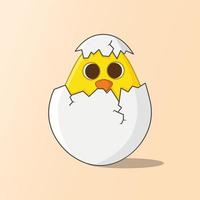 Cute chicks egg cartoon illustration vector