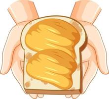 pan con mantequilla en estilo de dibujos animados vector