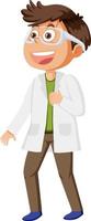 Cute scientist boy cartoon character vector