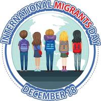 diseño de banner del día internacional del migrante vector