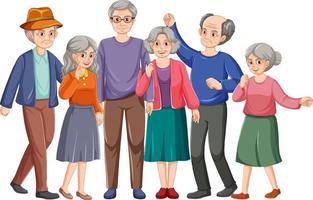 Happy senior people group vector