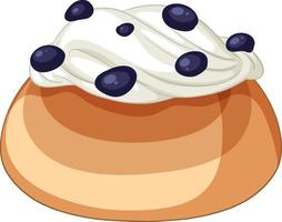 Isolated delicious blueberry cream sourdough bun vector