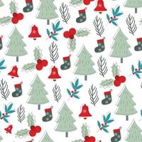 Cute christmas seamless pattern winter vector