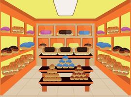 set of bread in the store, vector illustration