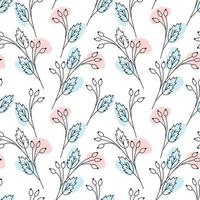 Seamless pattern from branches with spots in trendy pale marker tints. Abstract background texture vector