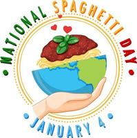 National Spaghetti Day Banner Design vector