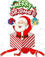 Santa Claus and Christmas gift box vector