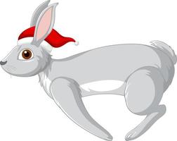 Cute grey rabbit cartoon character vector