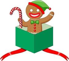 Gingerbread man in the box vector