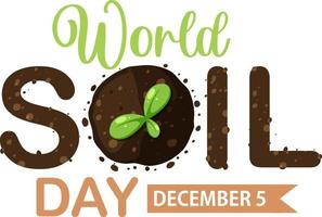 World soil day text for banner or poster design vector