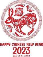 Happy New Year 2023 banner in Chinese design vector