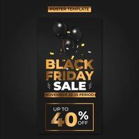 poster black friday sale. Realistic 3d design black podium. for promotional marketing discount and online shopping concept. vector template