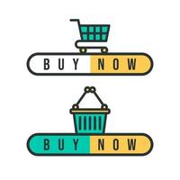 Buy now button with shopping cart icon, web design elements. - Vector. vector