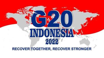 G20 Indonesia 2022 background red white vector illustration