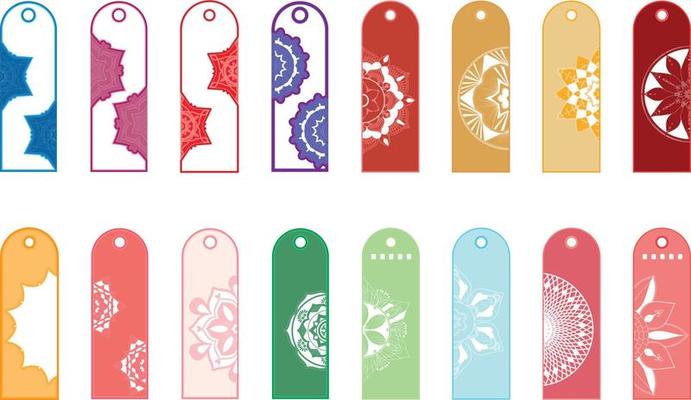3d multilayer floral bookmark bundle illustration