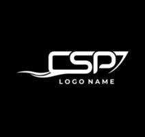 csp monograma envío logo vevtor gratis vector