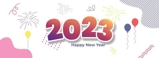 Happy new year 2023 cover with modern geometric abstract element on background. Suitable for banner vector