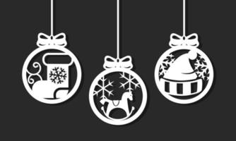 Christmas Ball Decoration for Christmas Tree Set vector