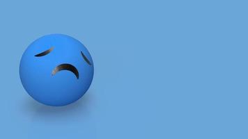 Triste emoción sobre fondo azul 3D rendering foto