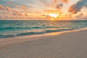 Colorful sky clouds ocean beach sunrise sunset dramatic motivational. Tropical island seaside coastal landscape, exotic beach shore, sea horizon. Inspire happy closeup of sand, beautiful summer travel photo