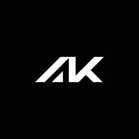 ak diseño de logotipo de letras iniciales vector